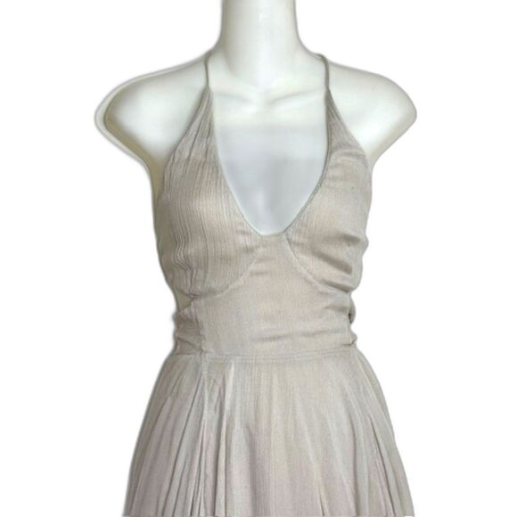 FREE PEOPLE LILLIE ENDLESS SUMMER GAUZY MINI BEACH HALTER DRESS SIZE L FESTIVAL - Picture 3 of 14